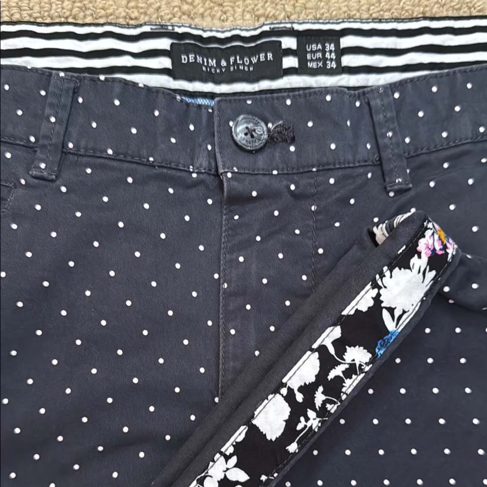 Denim & Flower Polka Dot Shorts